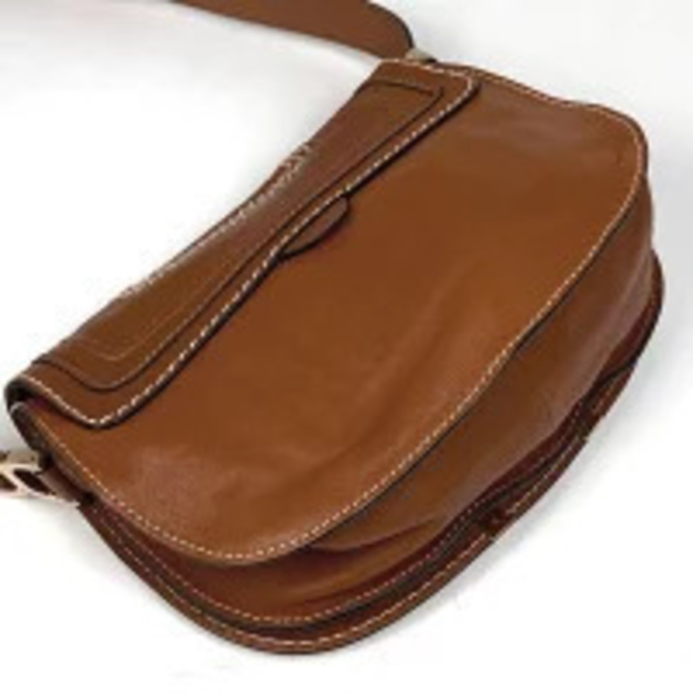 Chloe Crossbody Shoulder Leather Brown Turnlock Bag Closure Marcie